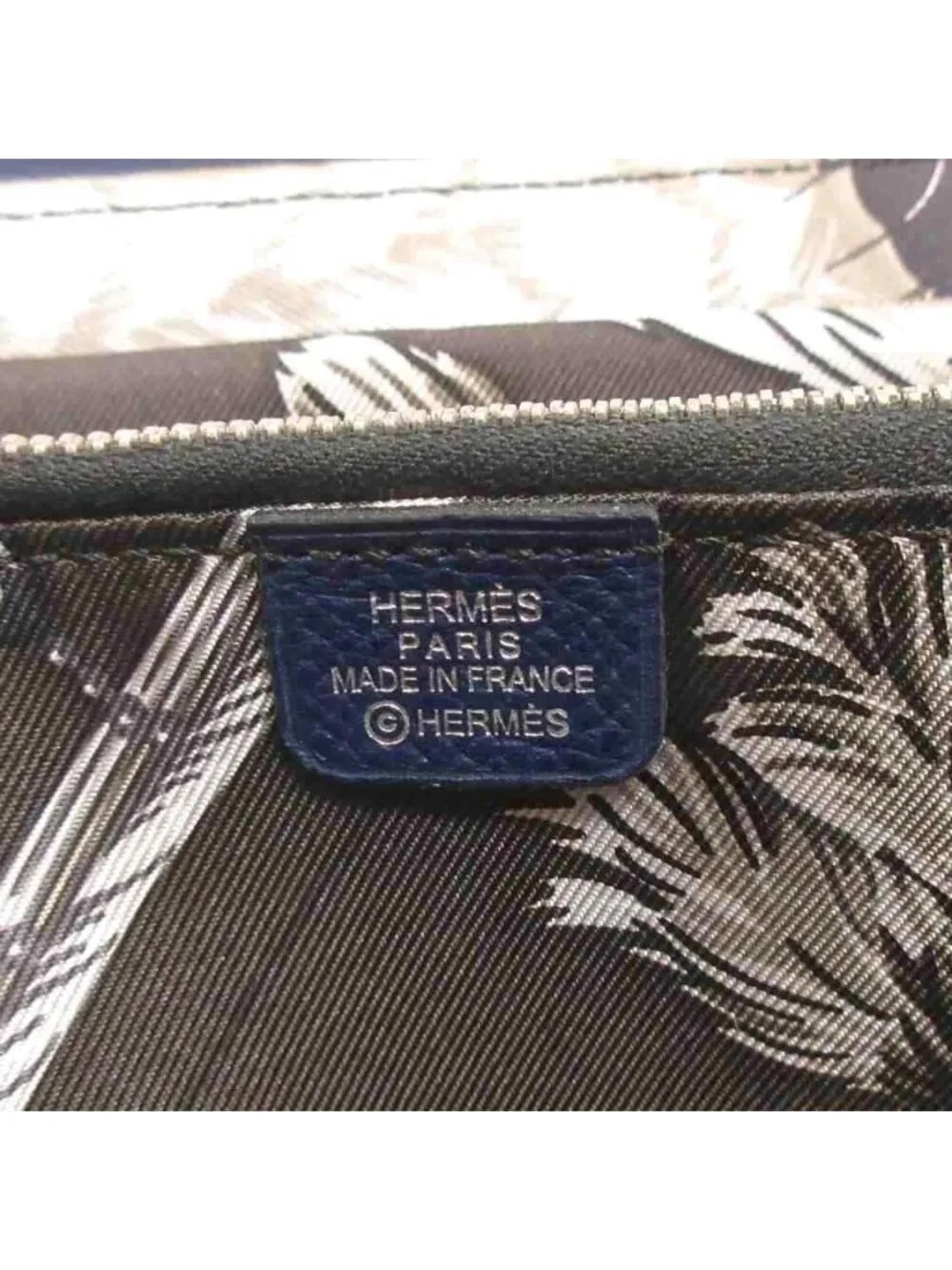 Hermes Azap Long Silk in Wallet Leather Navy